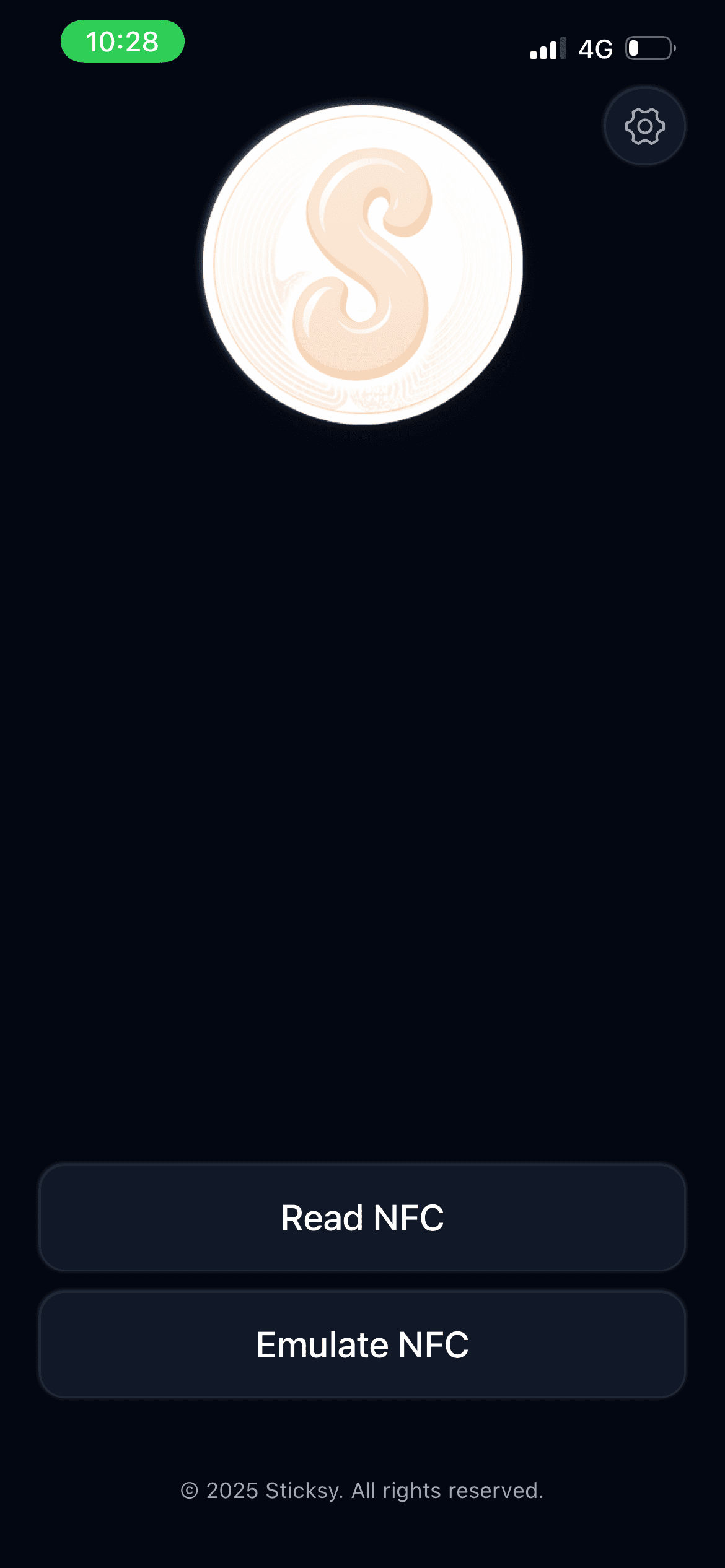 Sticksy NFC home screen